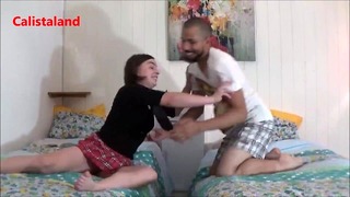 Mixed and Improvised Wrestling on 2 Simple Beds