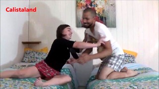 Mixed and Improvised Wrestling on 2 Simple Beds