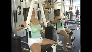 Exercising Her Huge Natural Boobies –
