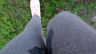 Nicoletta Gets Her Yoga Pants Completely Moist In A Outside Park – Rough Pee Exposed