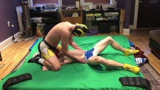 Sexy Jock Wrestler After Match: Bondage, Gutpunching, Ball Slapping